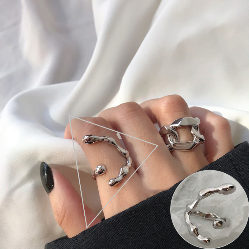 Roman Numeral Female Retro Fashion Chain Open Hip Hop Ring
