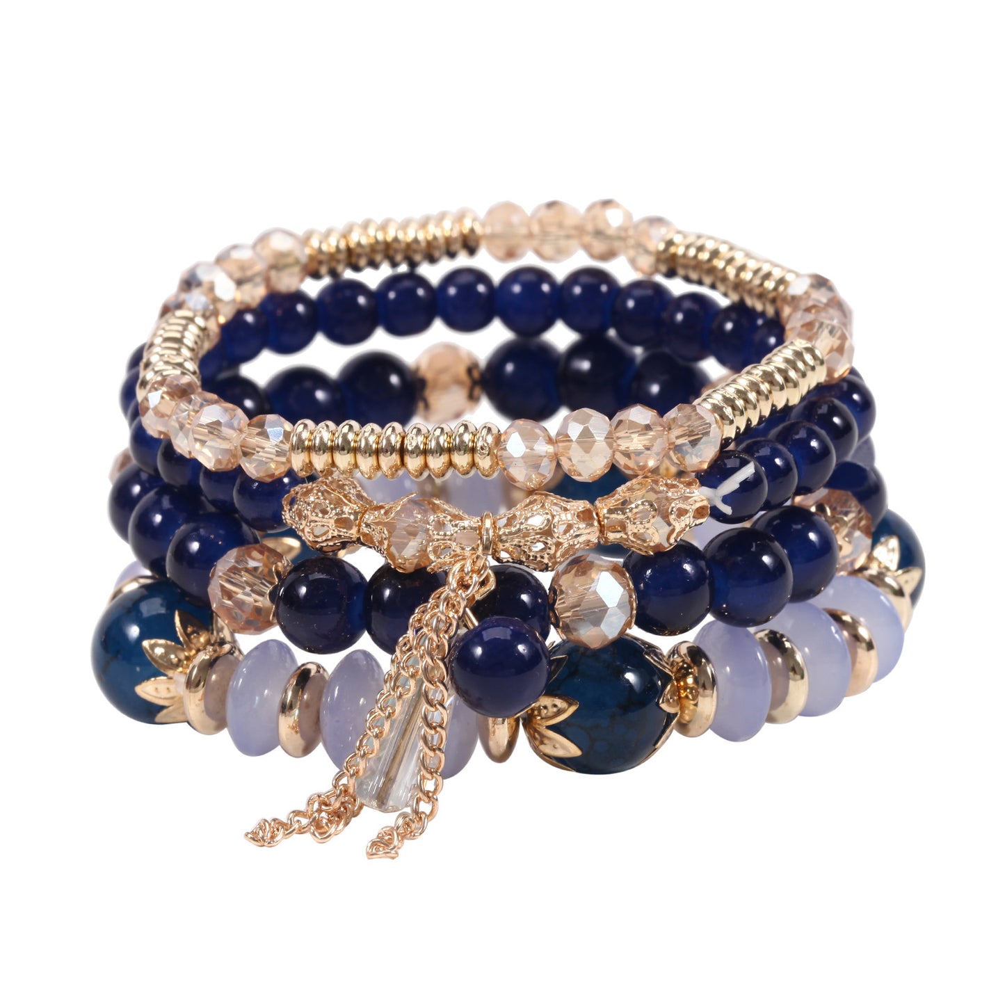 Bohemian Crystal Four Glass Elastic Exquisite Bracelet