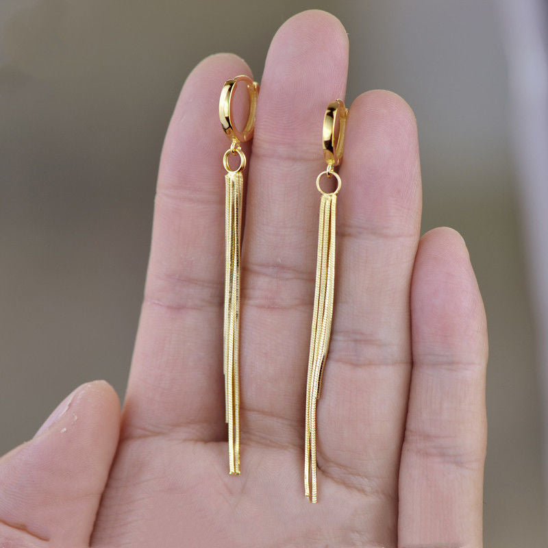 Fairy Tassel Ear Clip Female Graceful Fashionable Trendy Personality Metal Earrings