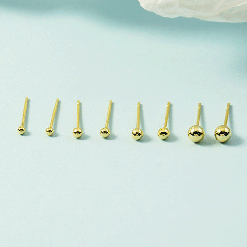 Ball Personalized Sier Beans Ear Bone Stud Earrings