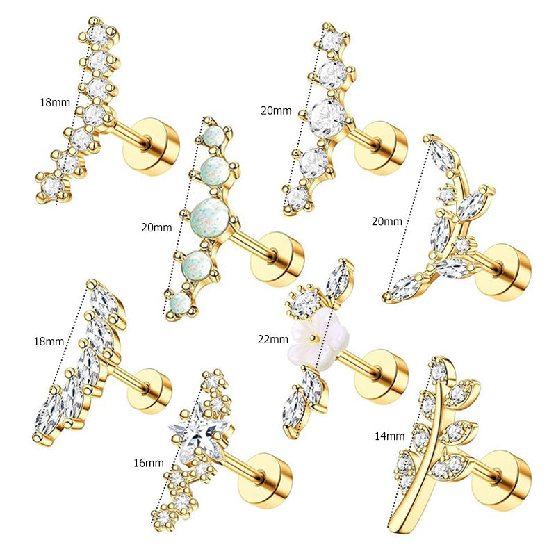 Women's Stainless Steel Screw Ear Bone Fashion Rings