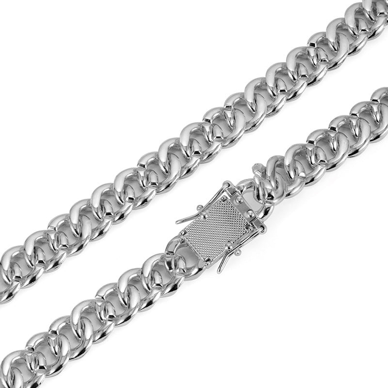 Men's Classic Cuban Link Chain Alloy Full Diamond Necklaces