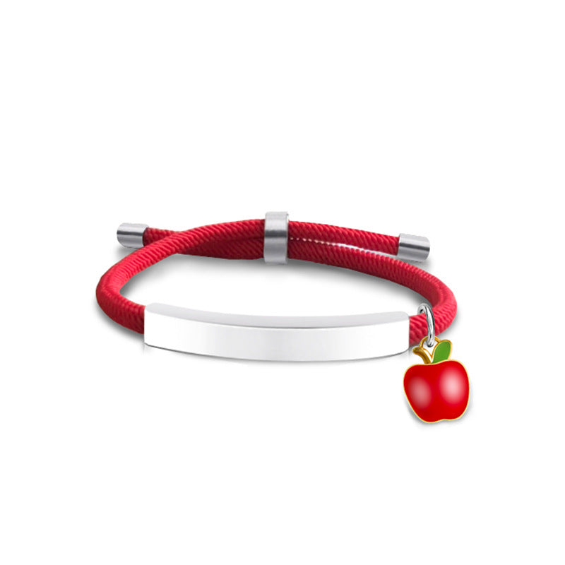 Material Red Apple Accessories Gift Lettering Bracelets