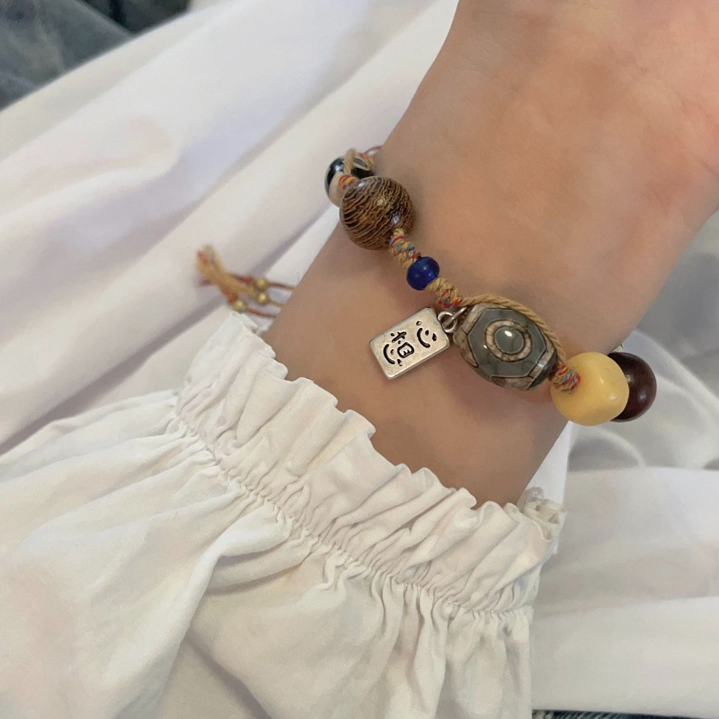 Women's Chinese Retro Ethnic Style Natural Stone String For Bead Bracelets