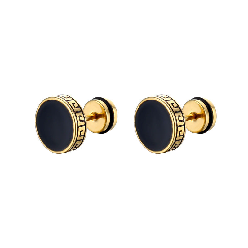 Popular Unisex Titanium Steel Dumbbell Simple Fashion Ear Buckle