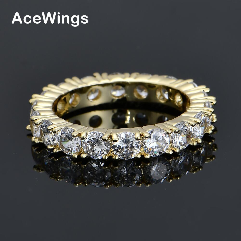 Men's Hip Hop Claw Inlaid Zircon Gold Ring