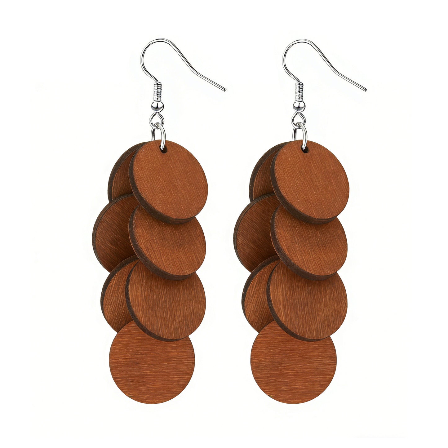 Personality Wood Piece Retro Sweet Vacation Style Beach Earrings