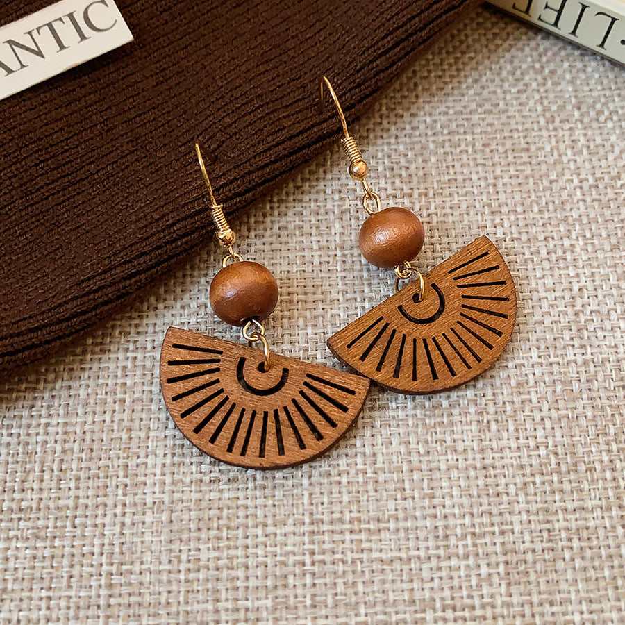 Wood In The Forest Retro Tassel Rings