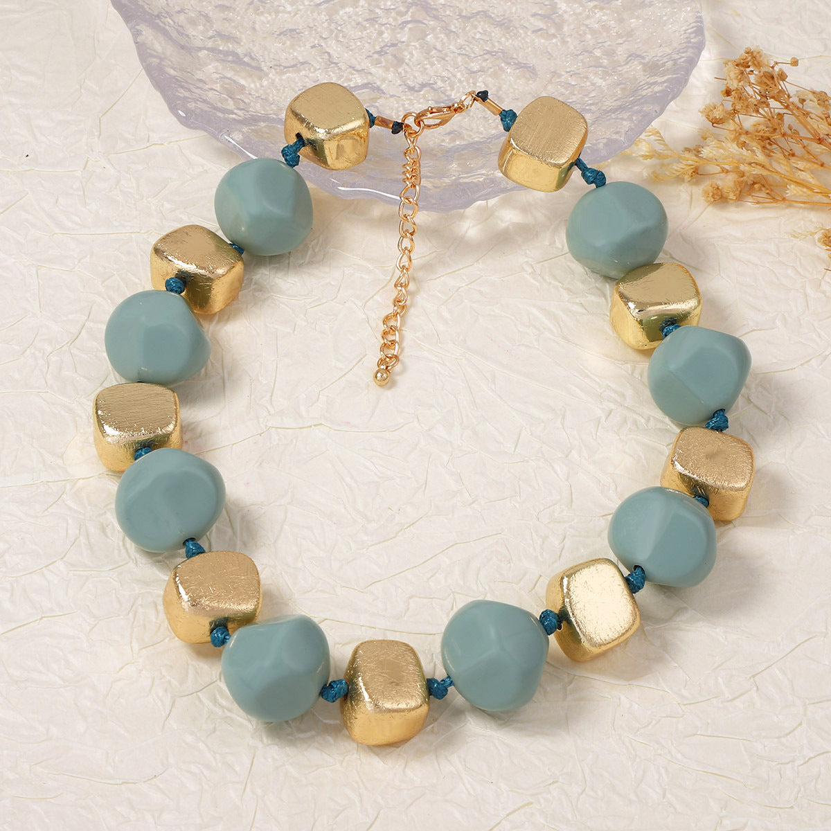 Women's Fashion Exaggerated Beaded Resin Geometric Handmade Necklace