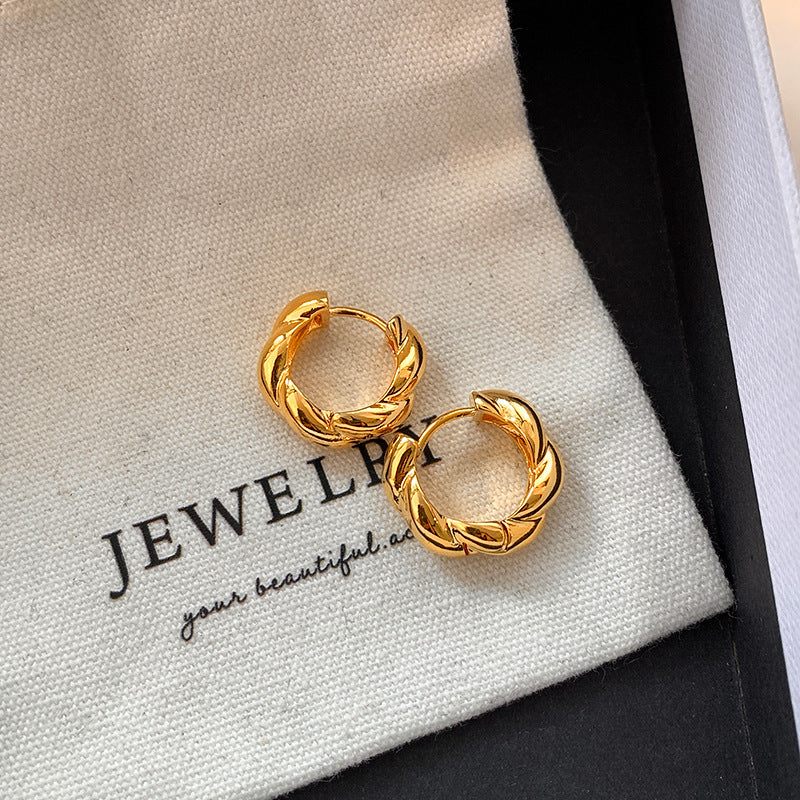 Rope Hoop Female Light Luxury Minority Design Earrings