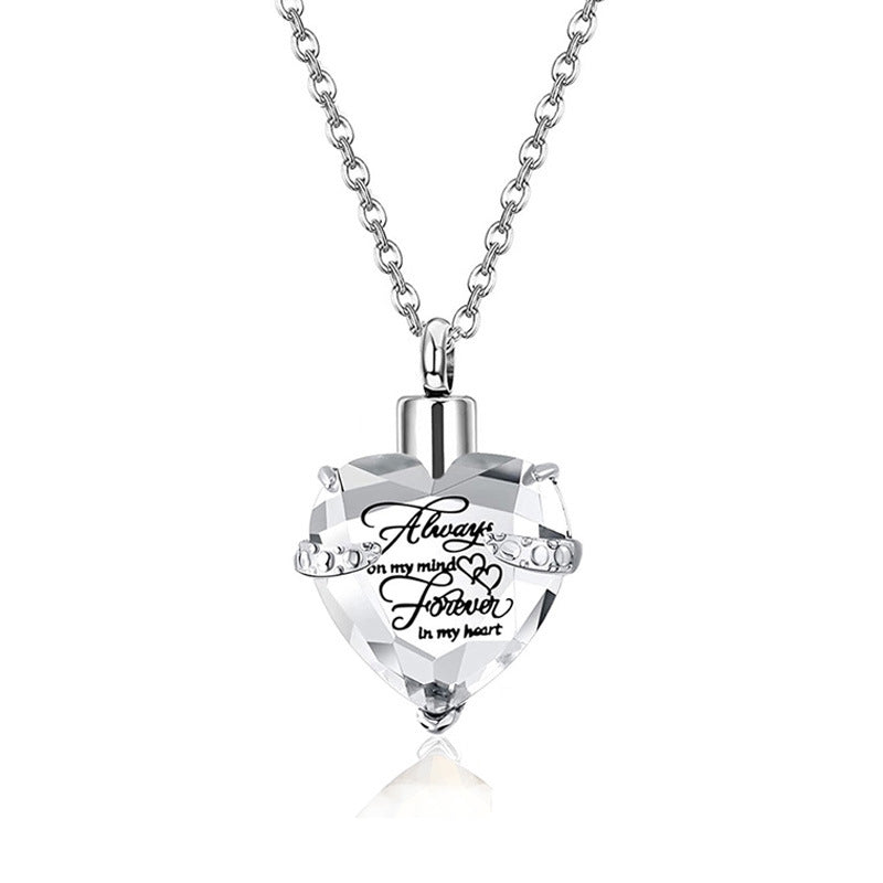 Heart-shaped Crystal Month Birthday Stone Casket Pendants