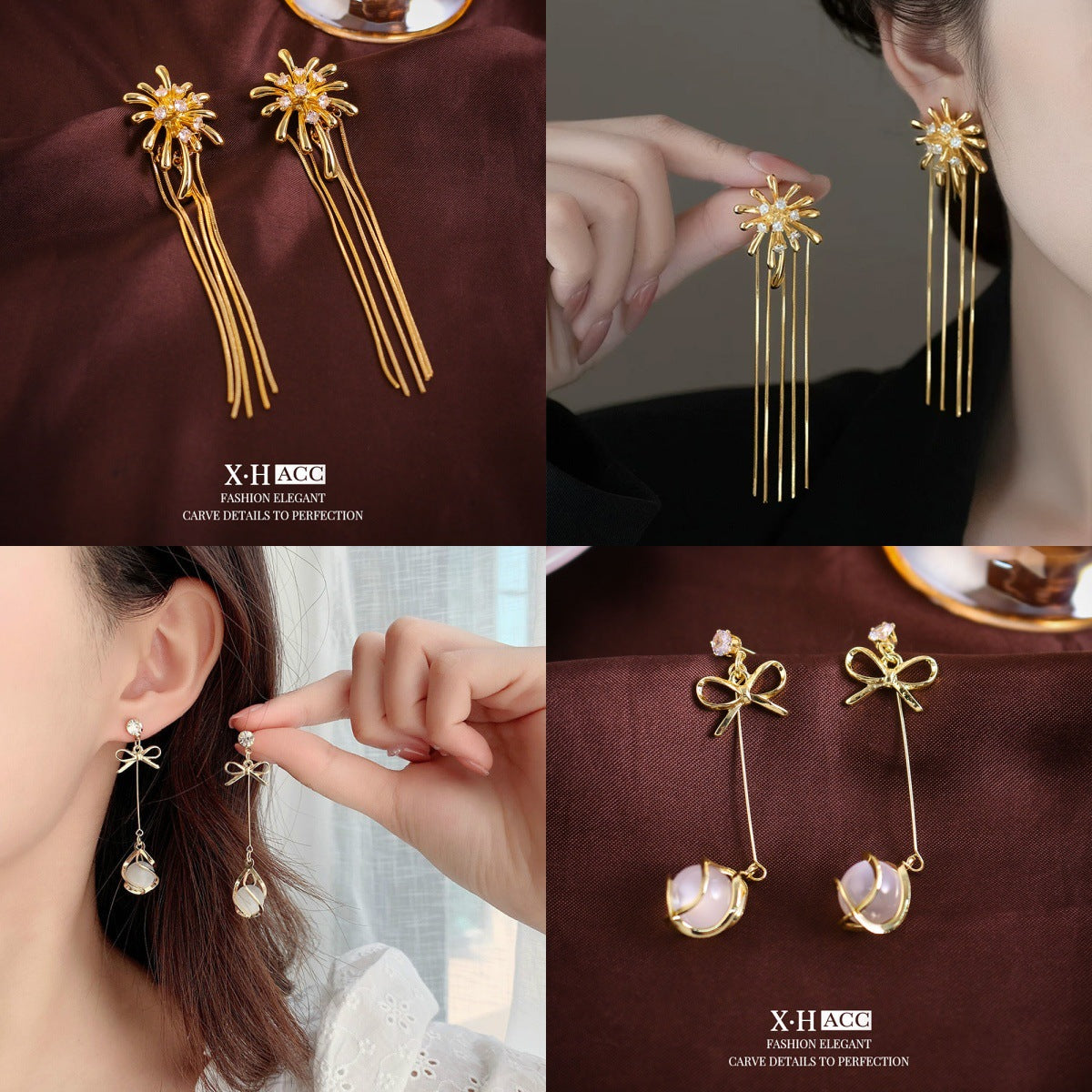 Elegant Zircon Butterfly Tassel Gentle Stylish Personality Stud Earrings
