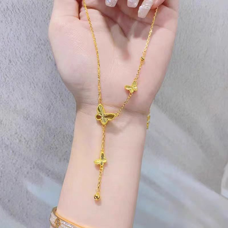 Women's Placer Gold Laser Butterfly Light Luxury Bracelets