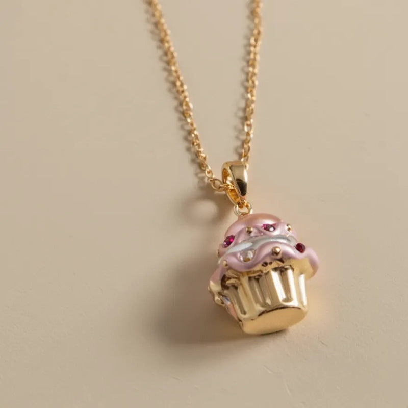 Pearl Ice Cream Bear Head Cupcake Bow Pendants