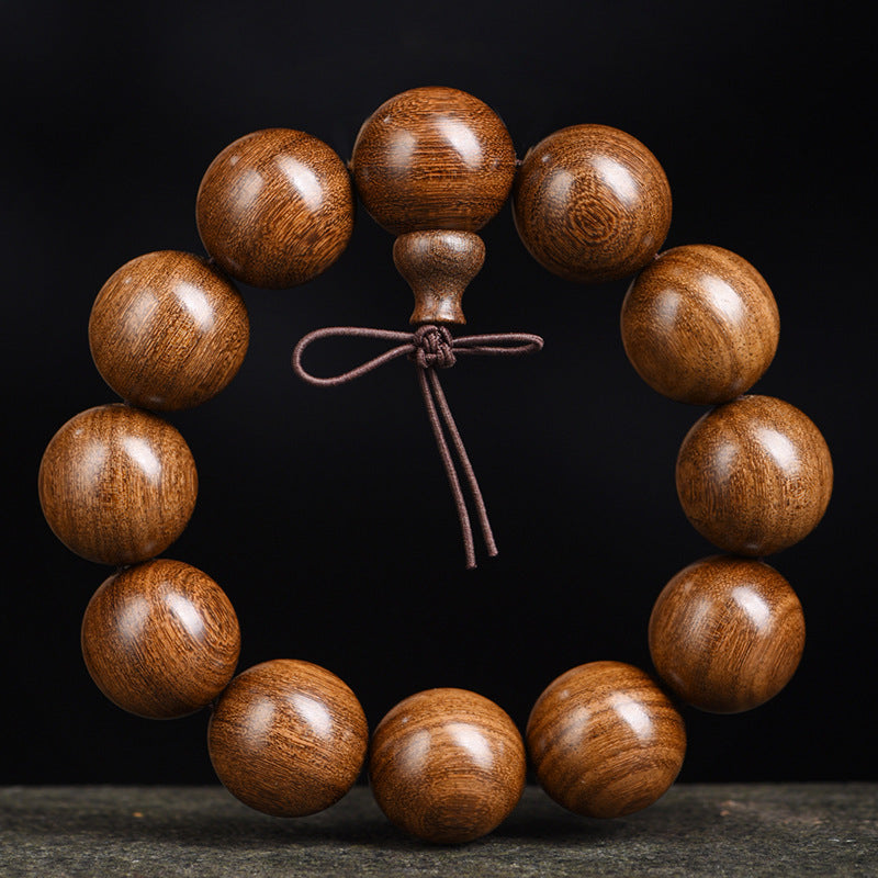 Women's & Men's Streaming Drainage Gold Sandalwood Rift Grain Old Materials Atmospheric Buddha Bracelets