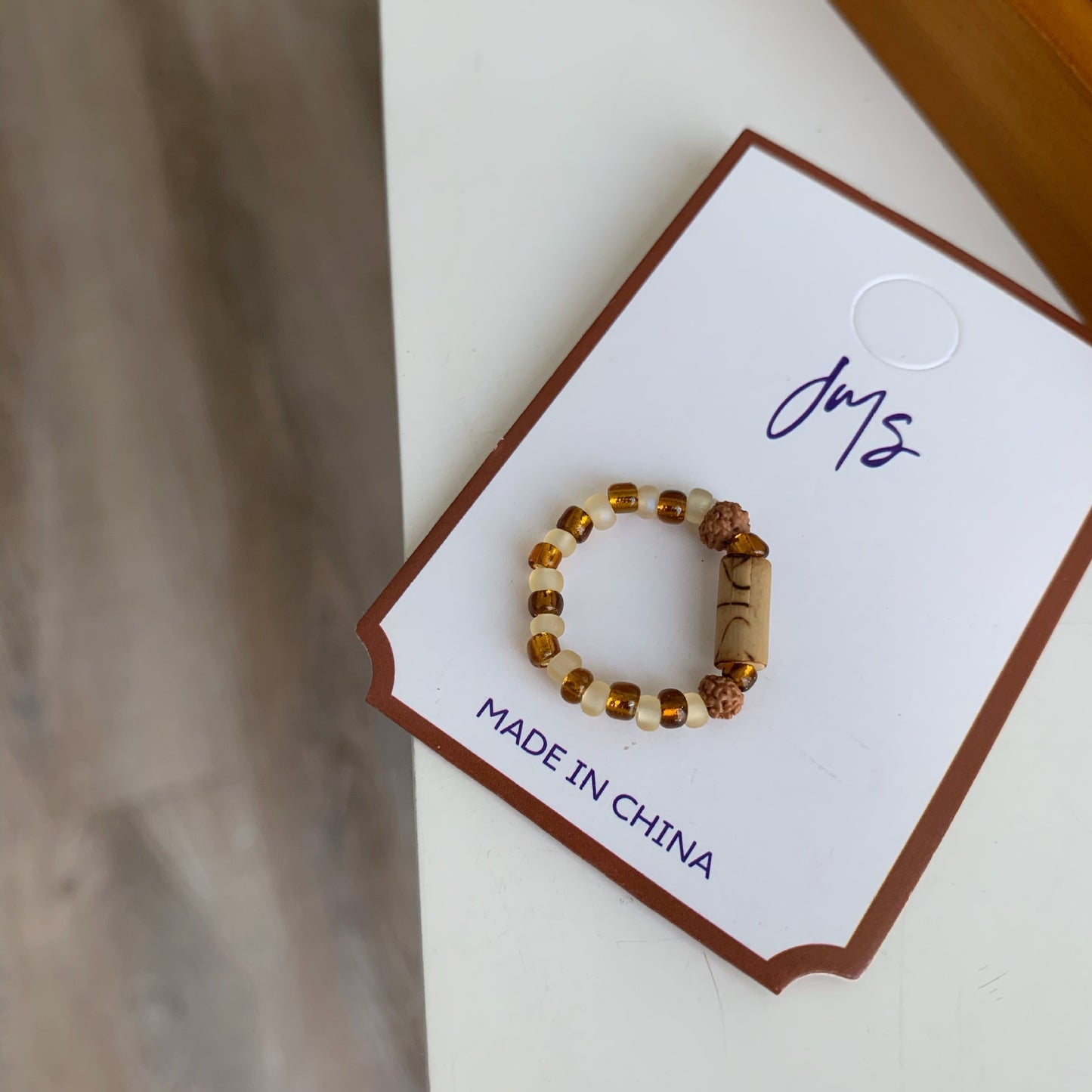 Women's Retro Simple Handmade Beaded Natural Stone Rings