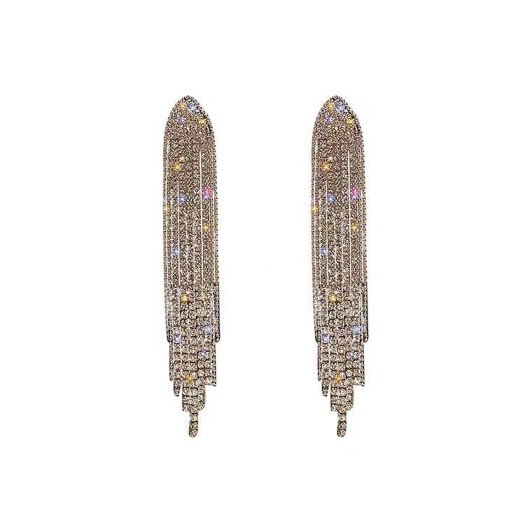 Zircon Triangle Tassel Light Luxury High-grade Long Ear Line