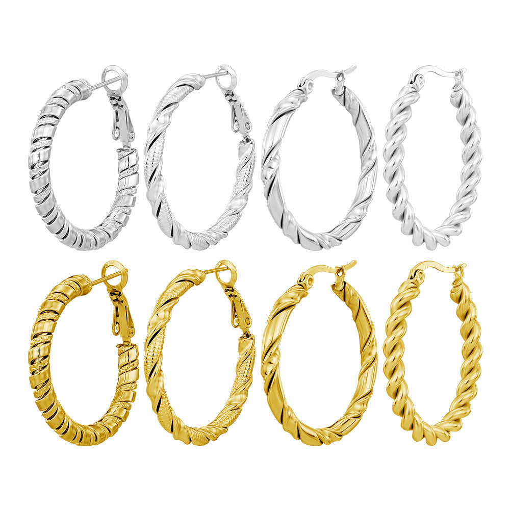 Minority Simple Personality Fashion Titanium Steel Ear Buckle