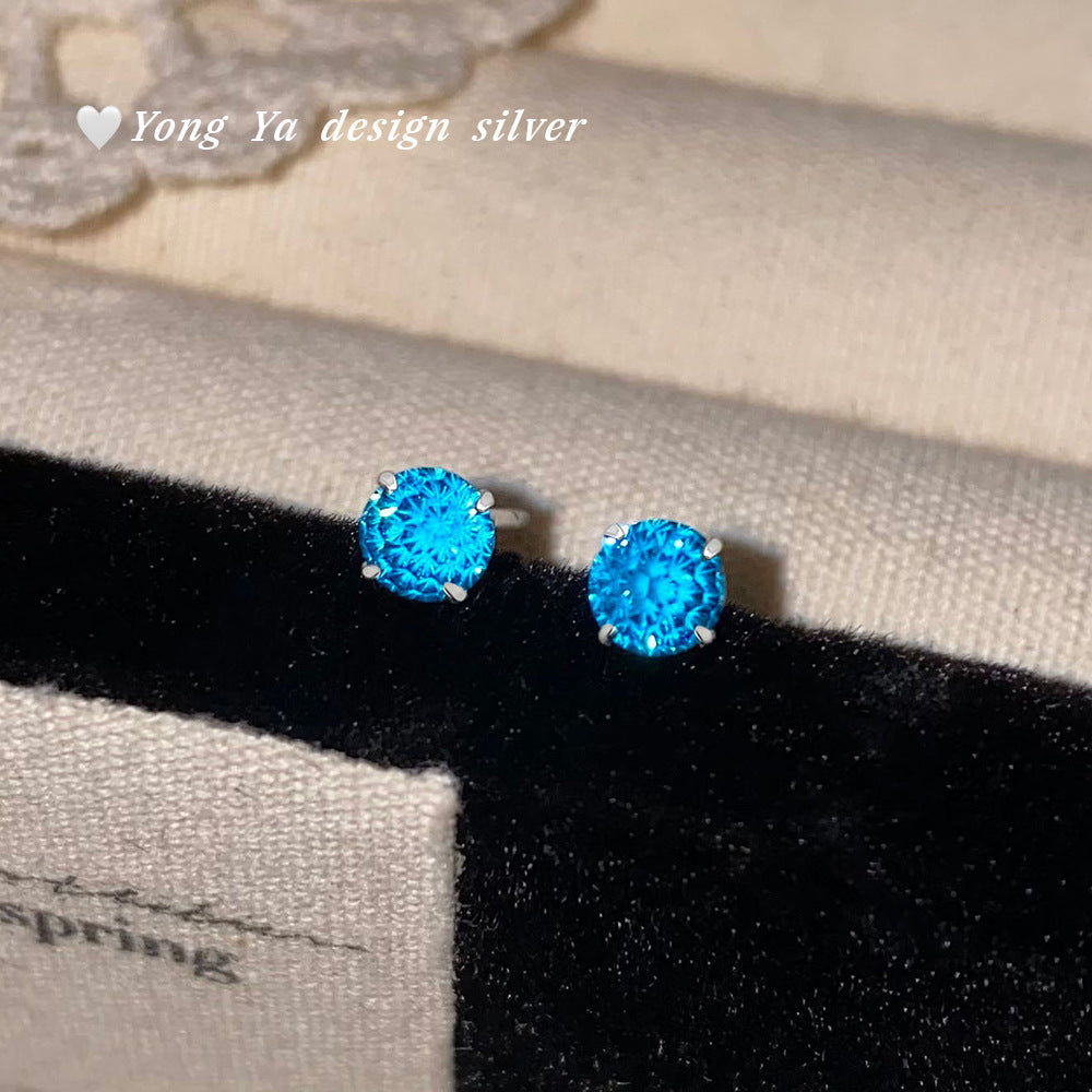 Fireworks Color Zircon Ear Colorful Gentle Stud Earrings