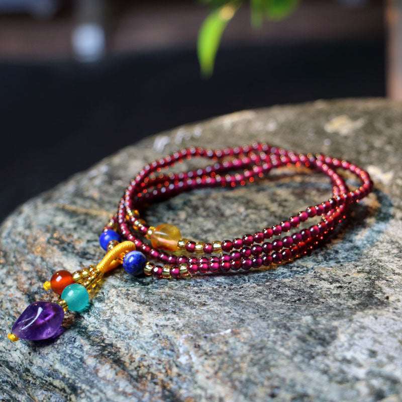 Women's Hand Plus Six Words Mantra Tibetan Buddha Beads Rings