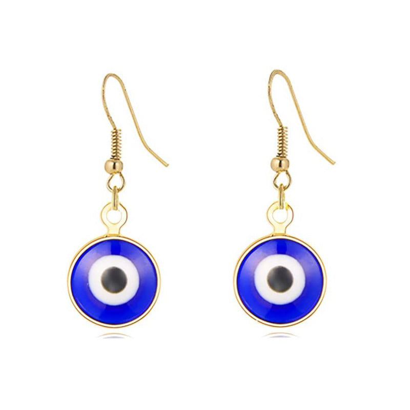 Alloy Base Blue Devil Eyes Turkish Earrings
