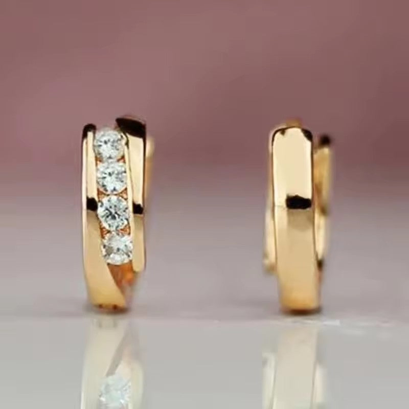 Women's Trendy Super Shiny Temperament Exquisite Versatile To Make Round Earrings