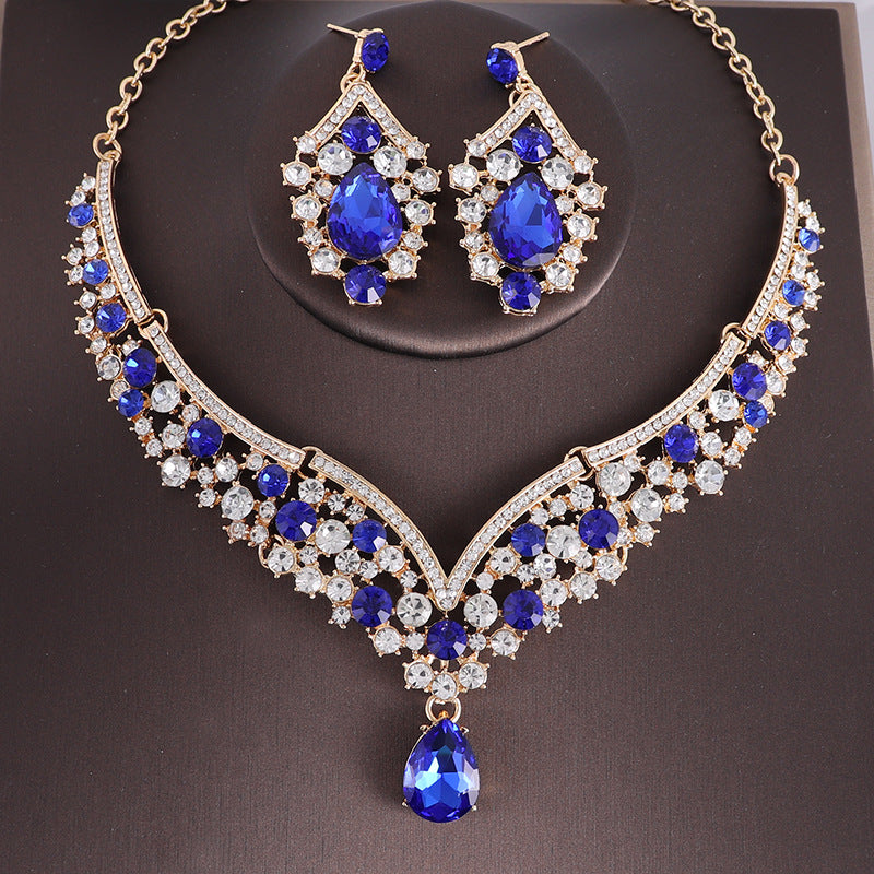 Set Exquisite Rhinestone Suite Party Formal Necklaces