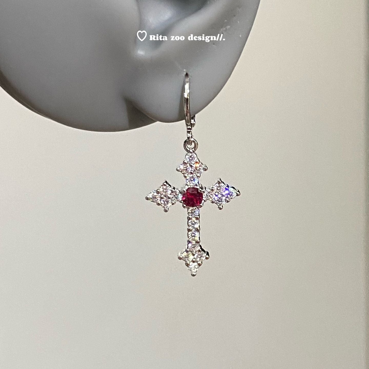 Women's Sparkling Full Rhinestone Cross Clip Niche Temperament Design Rings