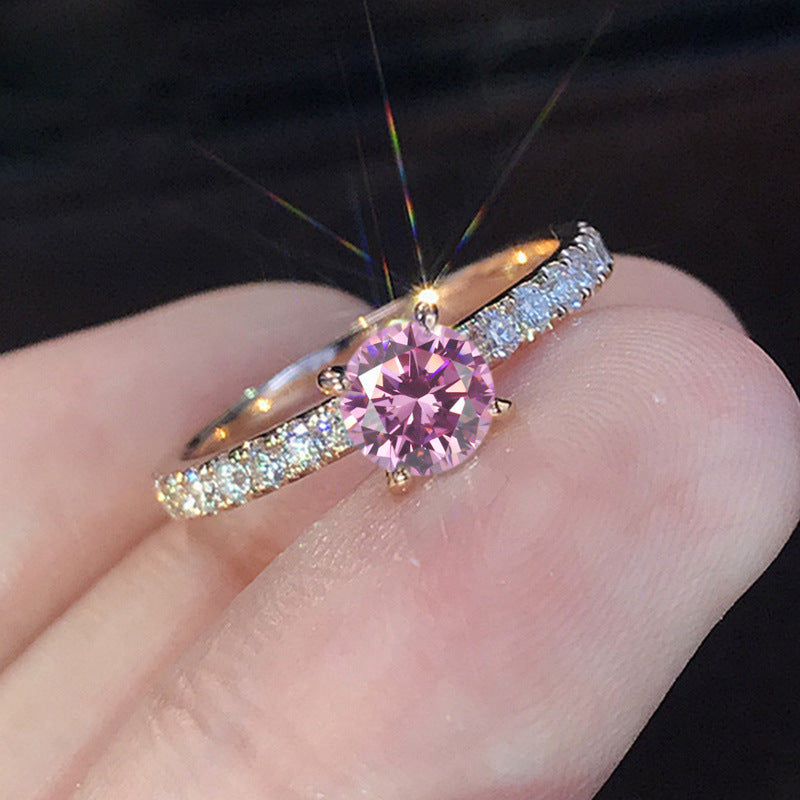 Women's Fashion Zircon Engagement Light Luxury Personality Ring