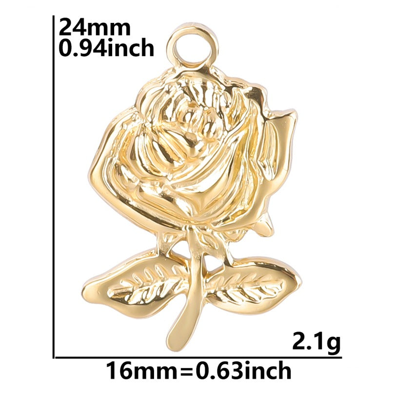 Stainless Steel Accessories Golden Rose Titanium Pendants