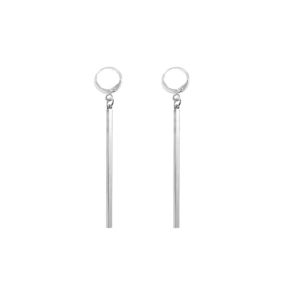 Korean Style Simple Geometric Lines Clip Daily Commuter Long Earrings
