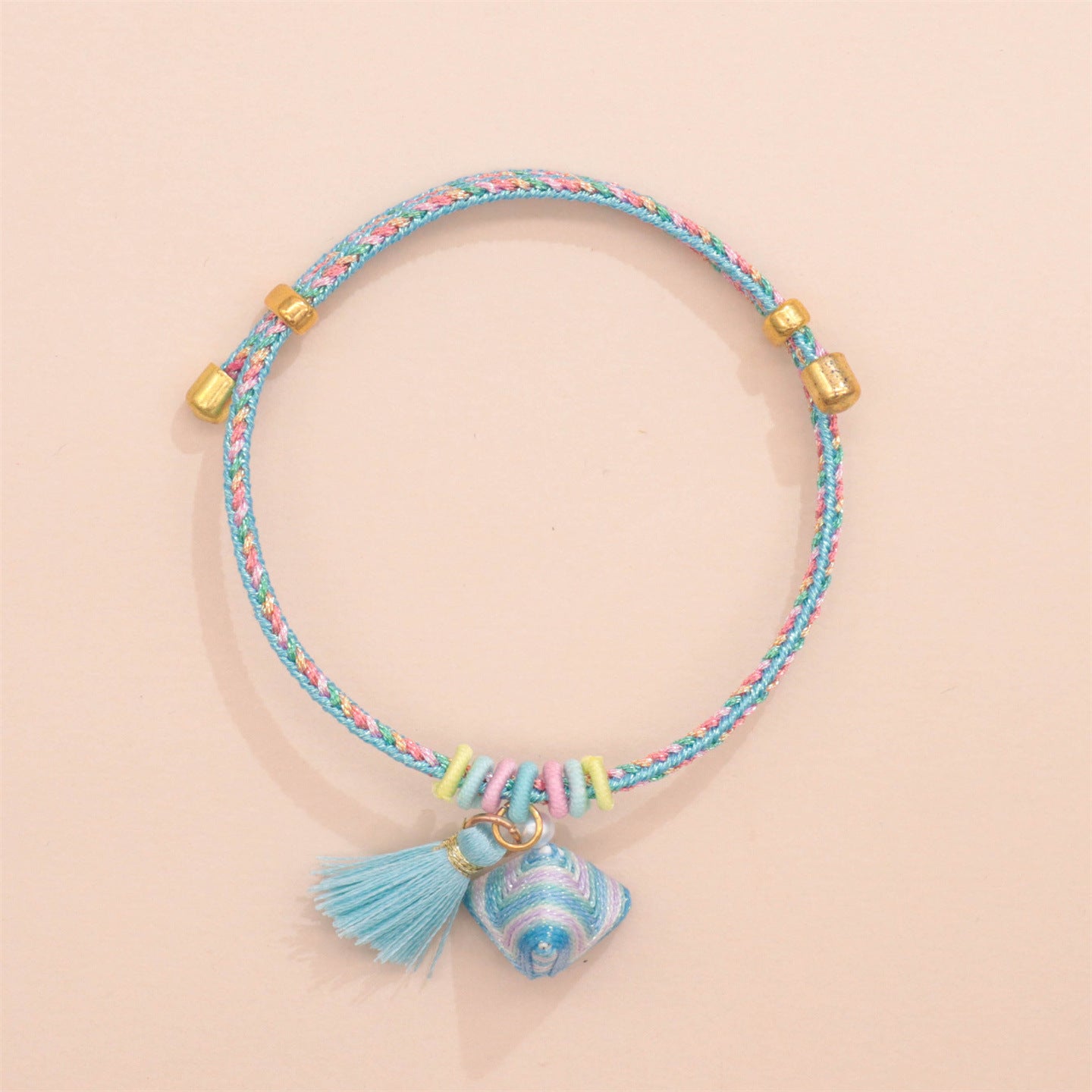 Festival Colorful Rope Carrying Strap Handmade Woven Bracelet