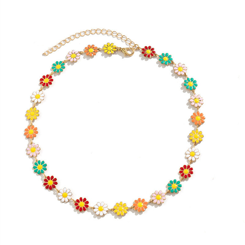 Style Drop Oil Little Daisy Flower Necklaces