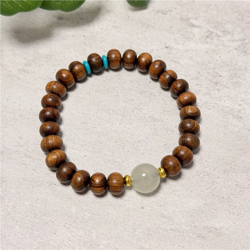 Women's & Men's Gold Sandalwood Hand-held Chain Buddha Prayer Beads String Plate Crafts Bracelet