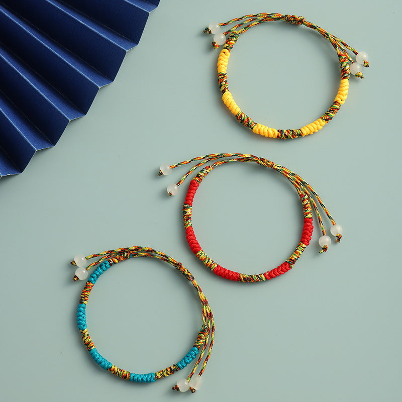 Women's & Men's Tibetan Style Dorje Knot Carrying Strap Couple Hand-woven Dragon Boat Bracelets
