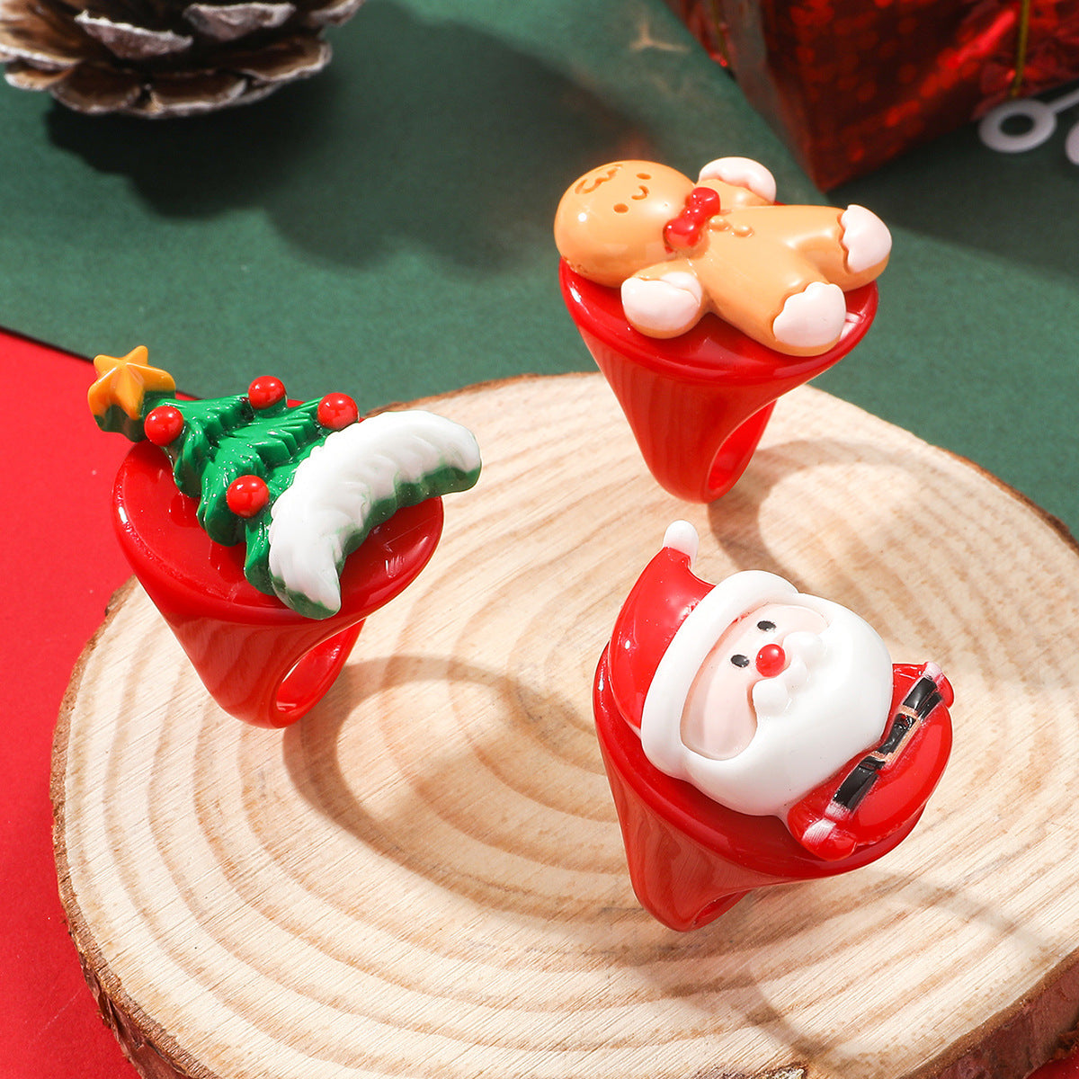 Christmas Cute Cartoon Fashionable Fashion Santa Rings