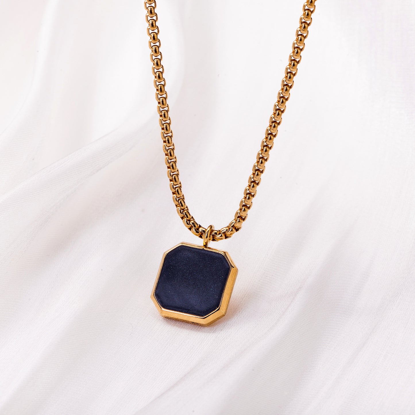 Men's Long Stainless Steel Sweater Chain Gold Plating Simple Geometric Necklaces