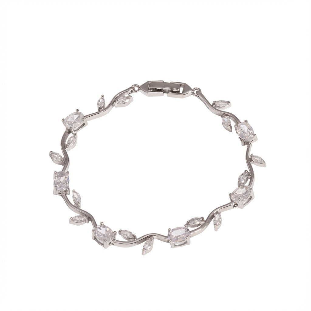 Green Copper Inlaid Zircon Light Luxury High-grade Bracelet