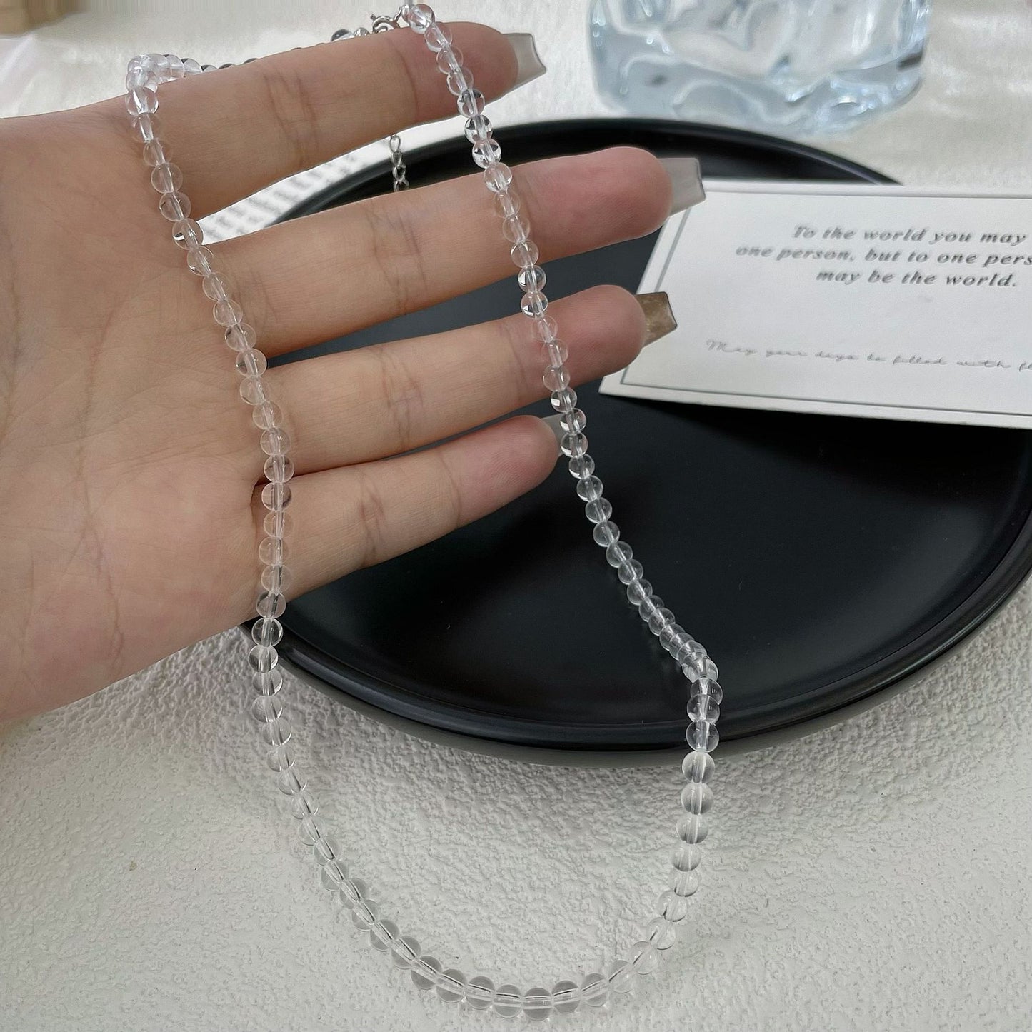 Transparent White Crystal Clavicle Elegant High Necklaces