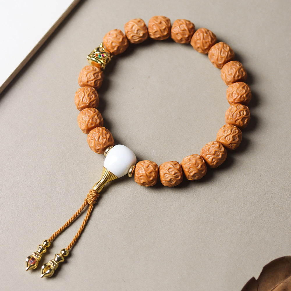 Monkey Head Walnut Glossy Love Fart Peach Single Bracelets