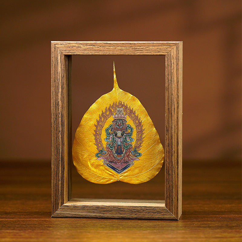 Decoration Zodiac Yellow God Of Wealth Leaf Specimen Can Pendants