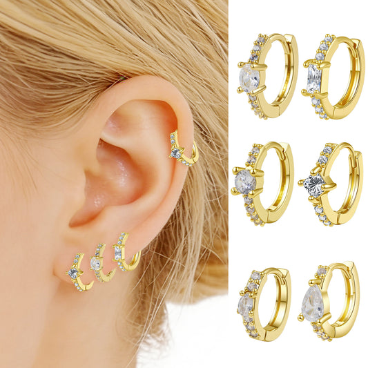 Women's Light Luxury Geometric Flash Clip Simple Fashion Exquisite Inlaid Rings
