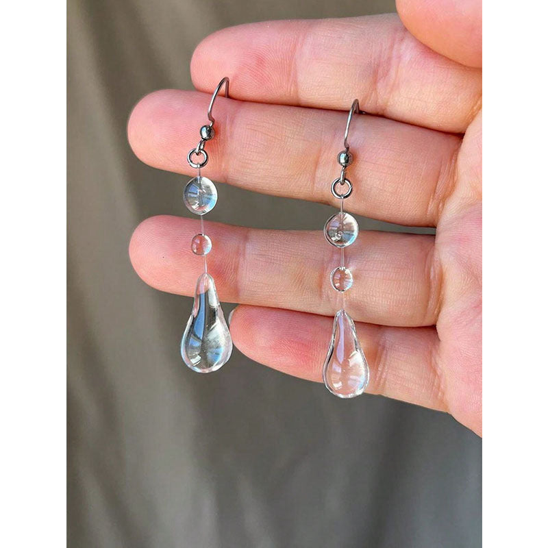 Feeling Minimalist Water Drop Female Korean Style Niche Design Earrings