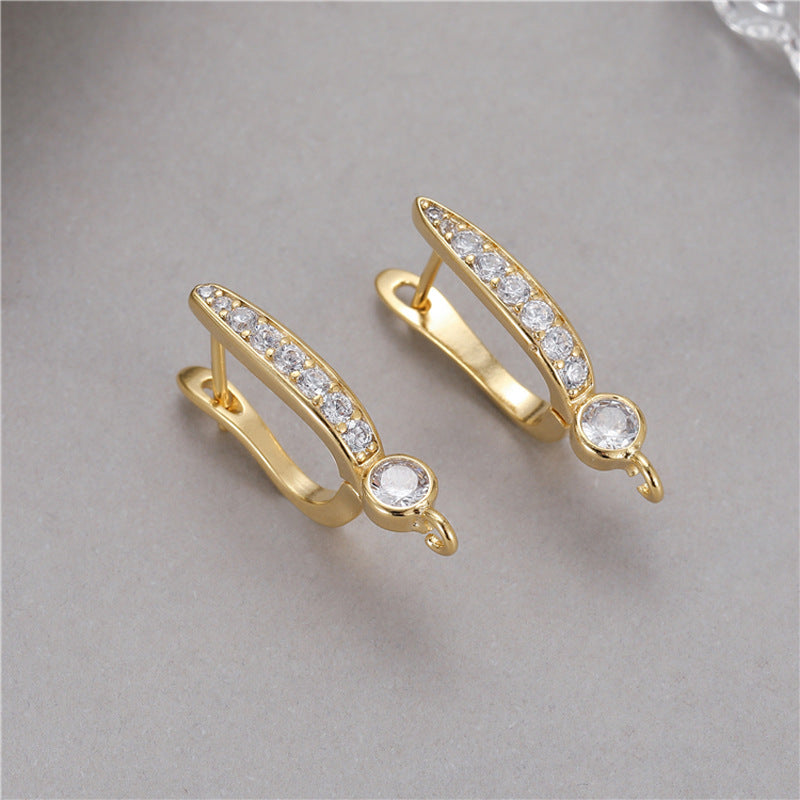 Unique U-shaped Zircon Fashion Minimalism Material Ear Buckle