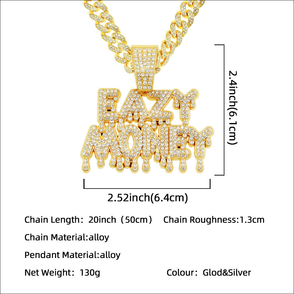 Men's Water Drop Shape Big Buckle Cool Necklace