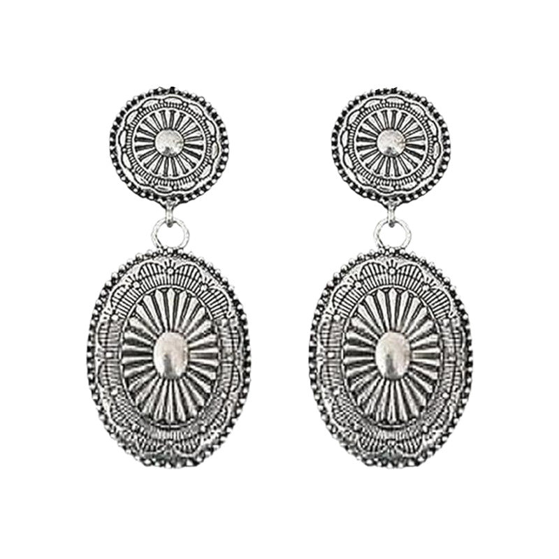 Drop-shaped Long Chain Bohemian Lady Couple Earrings