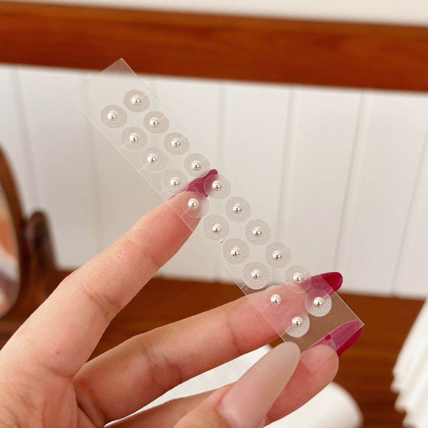 Fashion Auricular Point Sticker Crystal Ear Patch Bead Massage Stress Earrings