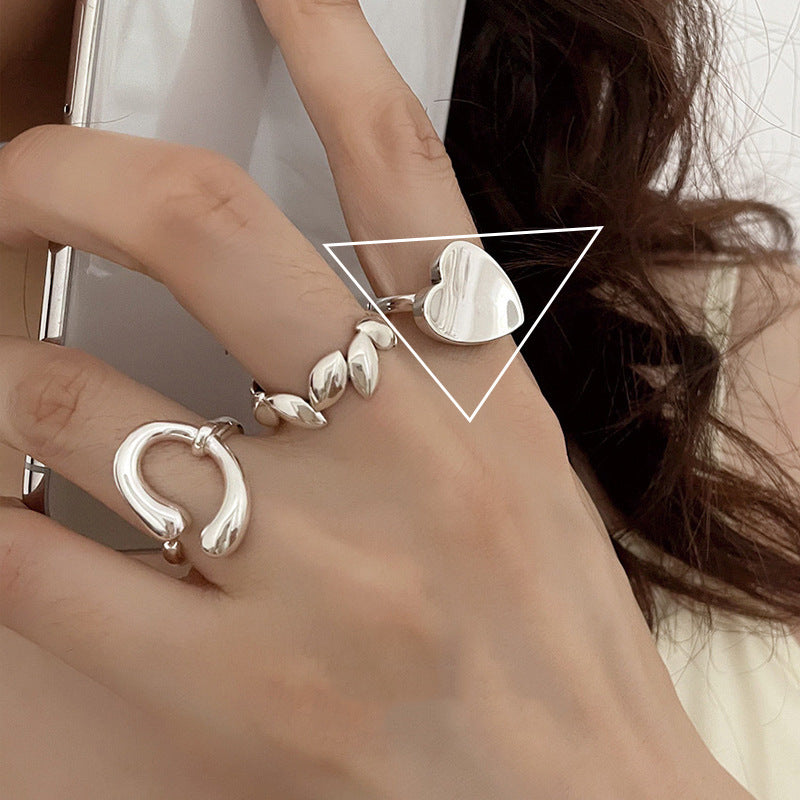Roman Numeral Female Retro Fashion Chain Open Hip Hop Ring