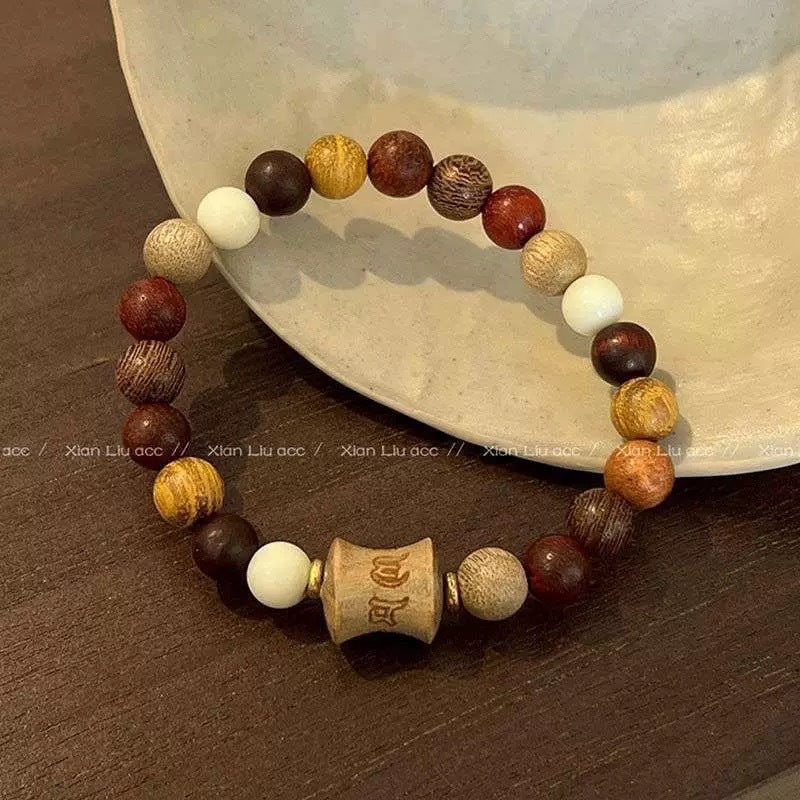 Wooden Beaded Lotus Chinese Zen Niche Vintage Bracelets