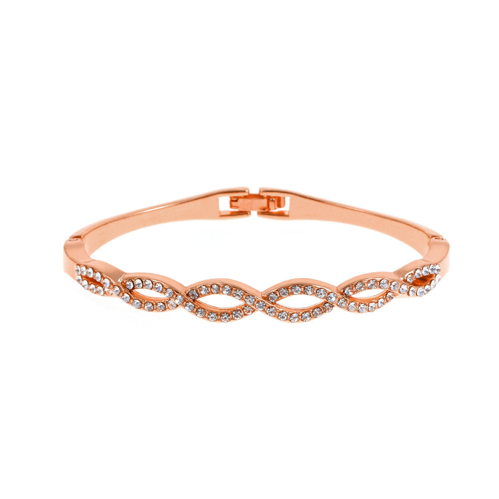 Popular Full Diamond Hollow Cross Geometric Fashion Simple Bracelet